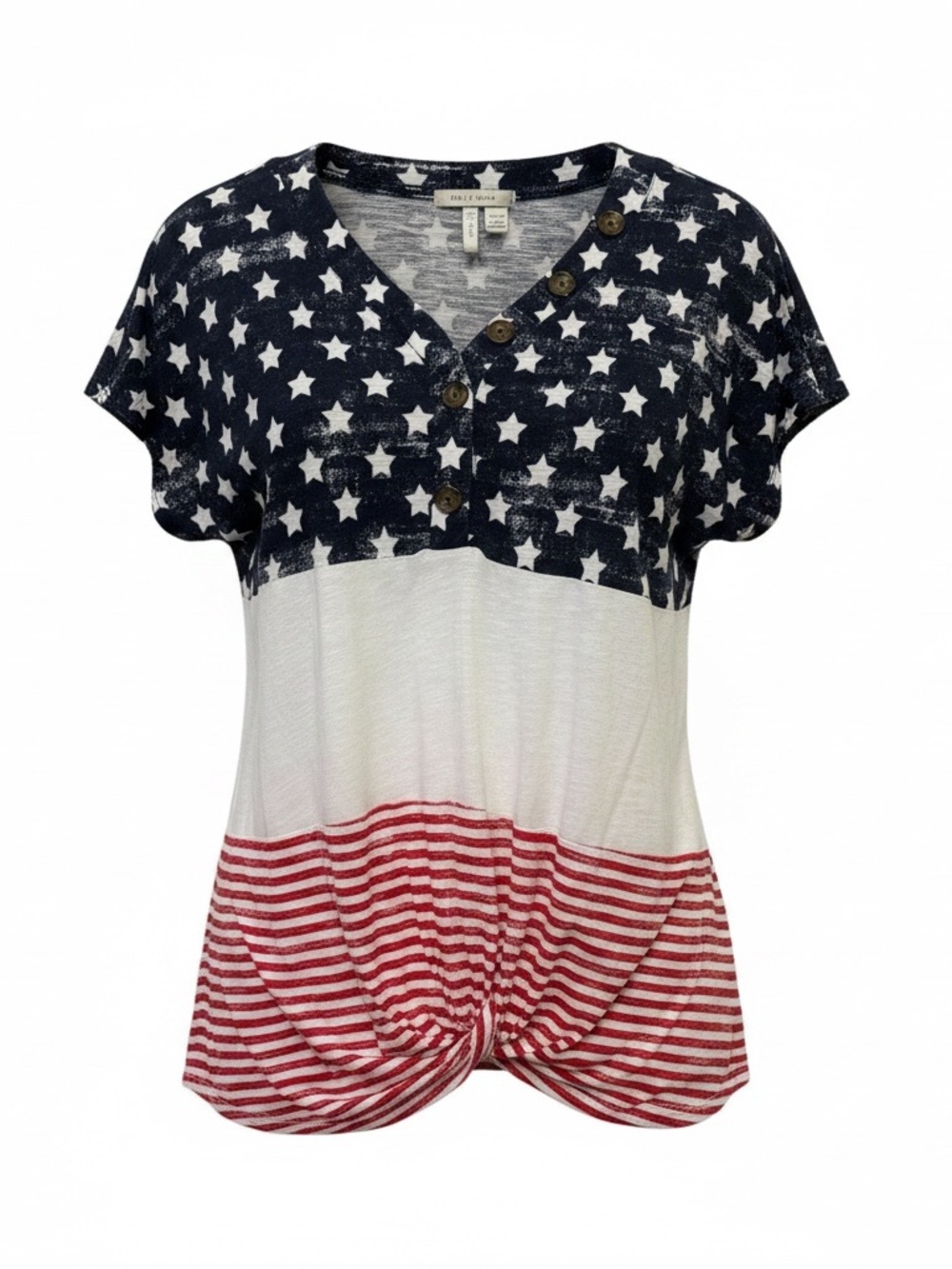 Patriotic Stars and Stripes Knit T-shirt